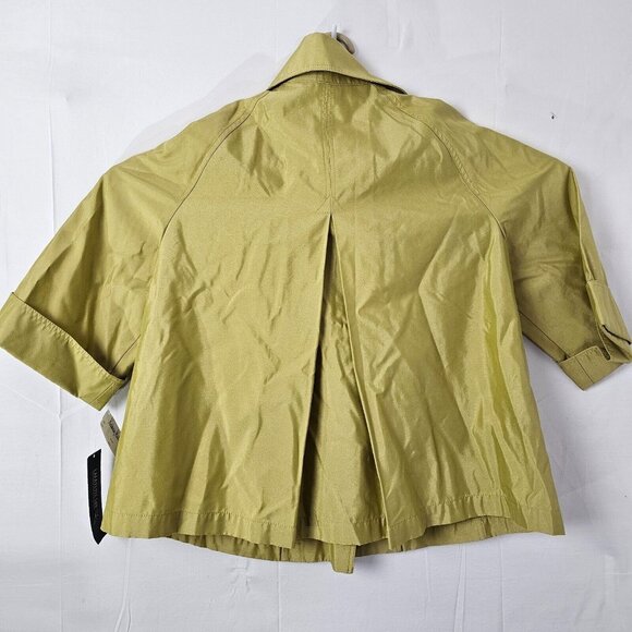 NWT Lafayette 148 Swing Jacket Womens 4 Pistachio Polished Lux Green Coat Zip - Picture 2 of 15